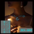 Luminous blue moon and stars waterproof temporary tattoo stickers set JSN-002 - JSN-002 (Luminous Stars Moon)