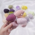 Five purple and pink makeup sponges in a clear bag for smooth cosmetic application - OPP Bag 4Pcs Set / Pink & Purple Series