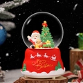 Christmas snow globe with Santa and reindeer on a red Merry Christmas base - 512-Santa Bear