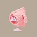 Warm pink plush earflap hat for kids featuring cute long bunny ears for winter - Pointed Hat With Long Ears Covering The Face Pink (for 2 Months To 2 Years Old)