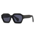 Lunettes de soleil géométriques rétro à monture épaisse noir mat et verres gris foncé - Monture Noir Mat / Verres Gris