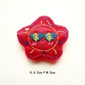 Star-shaped plush patch featuring embroidered face with gold dollar signs, 4.5x5cm size - Wealth Flower / Original Style (Back Opening)