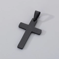 Black stainless steel cross pendant with Lord's Prayer engraving and Jesus text detail - Model C Lord's Prayer Engraved Style (No Chain) (KP131000-HR)