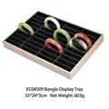 Bangle display tray with 20 slots, champagne gold frame and black velvet lining - Champagne Black Brushed PU 40 Slots Bangle Tray