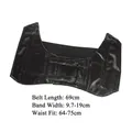 Women's black PU leather wide elastic waist corset belt with double buckle closure - Strapless Black