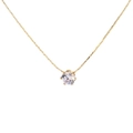 Elegant gold six-prong solitaire pendant necklace with a sparkling round diamond-cut stone - Silver