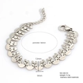 Detailed size chart for stainless steel U-link bracelet with length and link dimensions - Silver U-Link Chain Bracelet (B540-03)