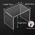 Detailed dimensions of 35x20x20cm clear acrylic U-shaped shelf with 5mm thickness - 35x20x20cm