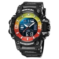 SMAEL camouflage sports digital watch with dual display, waterproof and LED backlight - Red & Green