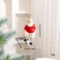 Christmas Santa Soccer Player hanging ornament in red jersey number 5 design - Santa Soccer Player