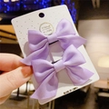 Pair of light purple bow hair clips with cute synthetic wig braids for young girls - Purple Bow (Hair Clip 024-Braid)
