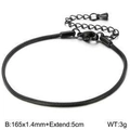 Bracciale minimalista nero in acciaio inossidabile con catena a serpente e chiusura regolabile - Larghezza 1.4mm / Nero