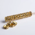 Golden rhinestone spacer beads with clear crystals for DIY jewelry bracelet making - 6mm / KC Gold With White Rhinestone