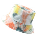 Cappello da pescatore double-face tie-dye in cotone arancione e giallo per il sole - 58cm / Tie-dye Giallo Verde Vitalità Estiva (Colore 10)