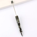 DIY beadable pen featuring green and black snakeskin pattern with stainless steel rod - 55-Pattern (Geometric Snake)