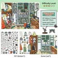 DIY Chinese style PET house sticker set with scene cards for creative 3D scenery - Ancient Chinese Style Hut