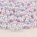 Mixed color 4-10mm iridescent faux pearls for DIY crafts and decorative vase filler - Light Pink Light Green