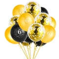 Set di palloncini per il 6° compleanno con palloncini neri oro e con paillettes - 6Y