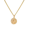 Vintage 18K gold-plated zodiac necklace with Sagittarius coin pendant on a delicate chain - Sagittarius (YSN860GL-SS)