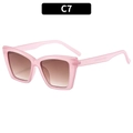 Gafas de sol cat eye C7 con montura rosa transparente y lentes marrones degradadas - C7-Montura Rosa Lentes Té Degradados