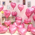Pack of 10 neon pink heart-shaped 18-inch foil balloons for romantic party decorations - 18 Inch Pink Heart (10PCS)