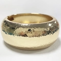 Modern double-layered gold wide cuff bracelet featuring unique hammered texture and metal finish - Gold Hammered Irregular (SZYS-024HJ-JS)