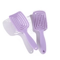 Set of two purple vented hairbrushes for professional styling on a white background - Square Mosquito Shape / Square Purple