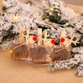 Weihnachtliche Holzklammern mit Rentier-Motiv und roter Nase für festliche Dekoration - Rentier-Stil (P-M65)