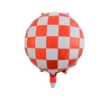 Palloncino rotondo in alluminio da 18 pollici con motivo a scacchi rossi e bianchi - Scacchi Rossi e Bianchi da 18 Pollici