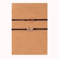 Handmade woven sun and moon charms on adjustable black cords for best friends and couples - Best Friends Gold & Silver