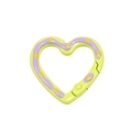 Green heart-shaped spring ring hook with purple wave pattern and yellow dots for DIY - Green Base