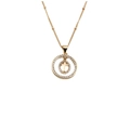 Élégant collier en cuivre plaqué or avec pendentif croix et pierres de zircon - Croix Double Couche