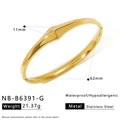 Detailed specs of 11mm gold stainless steel bracelet with model NB-B6391-G and weight 21g - 18K Gold / Gold (NB-B6391-G)