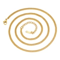 Detailed close-up of a gold-plated titanium curb chain necklace with lobster clasp closure - Gold