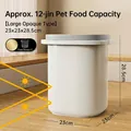Moisture-proof 6kg pet food storage container with airtight lid and side handle in white and grey - Large (6kg) / Grayish White