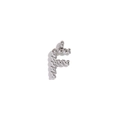 Silver stainless steel letter F pendant with twisted rope texture for jewelry - Mini Twist Letter Pendant-Steel Color-F