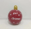Detail of red Christmas inflatable ball with white stars and golden crown cap on top - Christmas Lettering with Stars