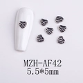 Detail view of 5.5x5mm vintage silver heart nail charms with textured grid pattern - Heart 3D Grid Style (AF42)