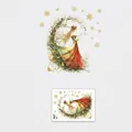 Detailed dimensions of Santa Claus and fairy wall decal for home decoration - PC263 Christmas Fairy
