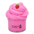 Pink scented strawberry butter slime in transparent jar for kids sensory play - Deep Pink Strawberry