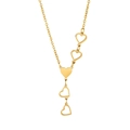 Elegant gold stainless steel necklace featuring a heart pendant and link design on white background - Gold (N9691)