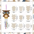 DIY Owl wind chime kit for kids with wooden owls and metal tubes measurement guide - 9Pcs Owl Theme Kit