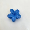 Blue plumeria flower hair claw clip with six petals in polished plastic for women - Medium Approx 6x5x3.8cm / Ocean Blue
