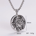Pendentif Jésus couronne d'épines en acier inoxydable rétro avec dimensions 38mm x 34mm - Argent (Pendentif Uniquement)