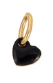 Fashionable golden hoop necklace with a black heart-shaped pendant on white background - PJ00013D2-1 (Black Heart)