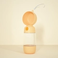 Borraccia portatile per animali in giallo con trogolo curvo e cinturino da polso - Arancione / 400ml Acqua + 182ml Cibo