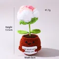 Handmade crochet flower pot doll with Life would succ without you card, 13.5cm height - Positive Potted-Gradient Light Pink Rose