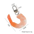 Realistischer PVC Garnelen Schlüsselanhänger mit orangefarbenem Farbverlauf und Karabiner - Großes Garnelenfleisch - Mit Schnalle