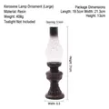 Large vintage resin kerosene lamp model in dark brown retro finish for home decor - 22727 Large (Without Tea Wax)