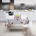 Festive Christmas tablecloth with red and black snowflake patterns for holiday dining table decor - White-Red and Black Snowflake